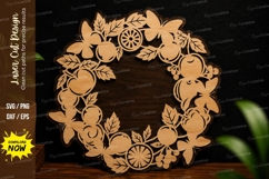 Floral Wreath Laser Cut SVG Design floral wreath svg, wreath Product Image 1