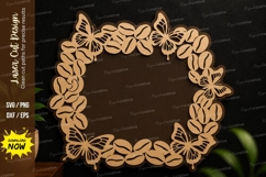 Butterfly Floral Frame Laser Cut SVG Design butterfly frame Product Image 1