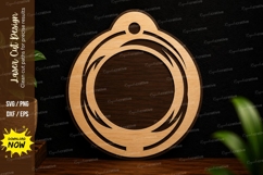 Round Ornament Frame Laser Cut SVG Design round ornament svg Product Image 1