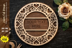 Heart Circle Monogram Laser Cut SVG Product Image 1