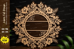 Floral Monogram Frame Laser Cut SVG Design monogram frame Product Image 1