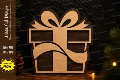 Gift Box Ornament Laser Cut SVG Design gift box svg Product Image 1