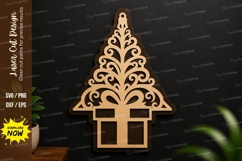 Christmas Tree Gift Laser Cut SVG Design christmas tree svg Product Image 1