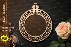 Ornate Round Heart Frame Laser Cut SVG File Product Image 2