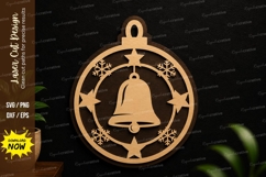 Christmas Bell Ornament Laser Cut SVG Design christmas bell Product Image 1