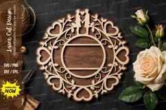 Decorative Heart Wreath Circle Laser Cut SVG Product Image 1