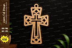 Decorative Cross Laser Cut SVG Design cross svg, christian Product Image 1