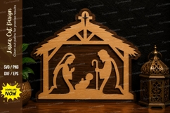 Nativity Scene Ornament Laser Cut SVG Design nativity scene Product Image 1