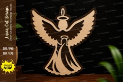 Angel Wings Ornament Laser Cut SVG Design angel wings svg, Product Image 1