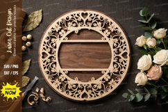 Floral Heart Circle Frame Laser Cut SVG Design Product Image 1