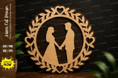 Couple Silhouette Frame Laser Cut SVG Design couple Product Image 1