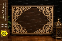 Floral Corner Frame Laser Cut SVG Design floral corner frame Product Image 1
