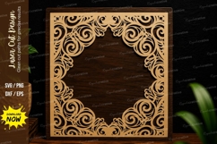 Swirl Border Frame Laser Cut SVG Design swirl border svg Product Image 1