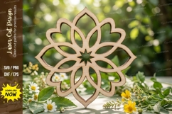 Lotus Mandala Laser Cut SVG laser cut svg, lotus mandala Product Image 1