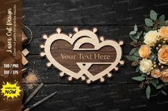 Double Heart Name Sign Laser Cut SVG Design Product Image 1