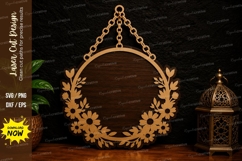 Floral Hanging Frame Laser Cut SVG Design floral hanging Product Image 1