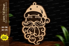 Ornamental Santa Face Laser Cut SVG Design ornamental santa Product Image 1