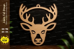 Deer Head Ornament Laser Cut SVG Design deer head svg, stag Product Image 1