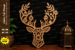 Ornamental Deer Head Laser Cut SVG Design ornamental deer Product Image 1
