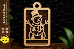 Snowman Tag Ornament Laser Cut SVG Design snowman svg, Product Image 1