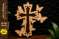 Butterfly Cross Laser Cut SVG Design butterfly cross svg, Product Image 1