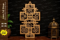 Geometric Floral Cross Laser Cut SVG Design geometric cross Product Image 1
