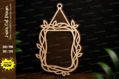 Leaf Border Frame Laser Cut SVG Design leaf border frame svg Product Image 1