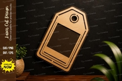 Modern Gift Tag Laser Cut SVG Design gift tag svg, modern Product Image 1