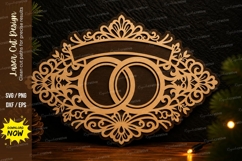 Wedding Rings Frame Laser Cut SVG Design wedding rings svg Product Image 1
