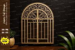 Floral Arch Window Laser Cut SVG Design floral arch window Product Image 1