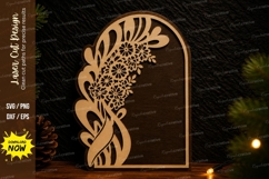 Floral Arch Frame Laser Cut SVG Design floral arch frame svg Product Image 1