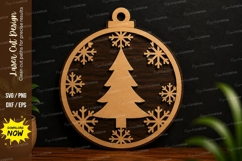 Christmas Tree Ornament Laser Cut SVG Design christmas tree Product Image 1
