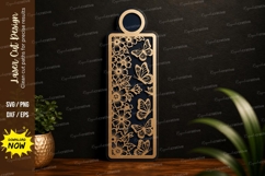 Floral Bookmark Laser Cut SVG Design floral bookmark svg Product Image 1