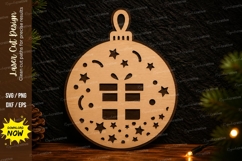 Gift Box Christmas Ornament Laser Cut SVG Design gift Product Image 1