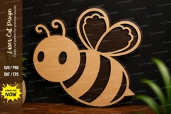 Cute Bee Laser Cut SVG Design cute bee svg, bee laser cut Product Image 1