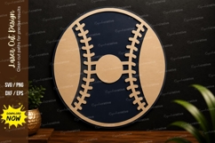 Baseball Ornament Laser Cut SVG Design baseball ornament svg Product Image 1