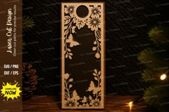 Floral Bookmark Ornament Laser Cut SVG Design floral bookmar Product Image 1