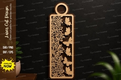 Floral Bookmark Laser Cut SVG Design floral bookmark svg, Product Image 1
