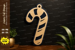 Candy Cane Ornament Laser Cut SVG Design candy cane svg Product Image 1