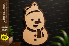 Snowman Ornament Laser Cut SVG Design snowman svg Product Image 1