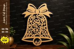 Christmas Bell Ornament Laser Cut SVG Design christmas bell Product Image 1