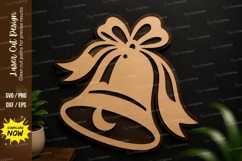 Christmas Bell Ornament Laser Cut SVG Design christmas bell Product Image 1