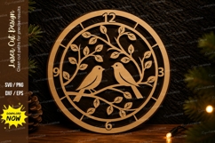 Bird Clock Ornament Laser Cut SVG Design bird clock svg Product Image 1