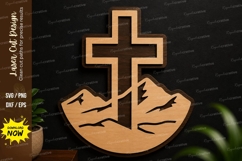 Cross Mountain Ornament Laser Cut SVG Design cross mountain Product Image 1
