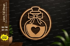 Heart Ornament Ball Laser Cut SVG Design heart ornament svg Product Image 1