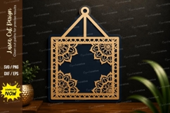Square Floral Frame Laser Cut SVG Design square floral frame Product Image 1