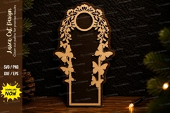 Floral Bookmark Ornament Laser Cut SVG Design floral bookmar Product Image 1