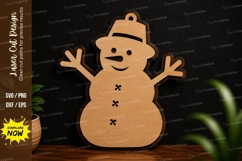 Snowman Ornament Laser Cut SVG Design snowman svg, christmas Product Image 1