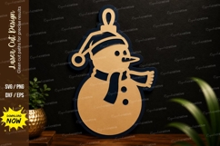 Snowman Ornament Laser Cut SVG Design snowman svg, christmas Product Image 1
