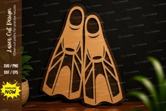 Swimming Flippers Laser Cut SVG Design swimming flippers svg Product Image 1